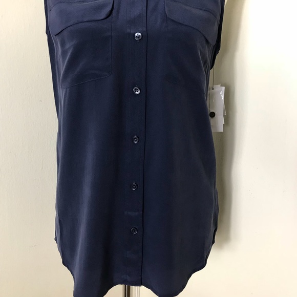 Equipment 100% silk sleeveless slim signature top - Picture 5 of 8